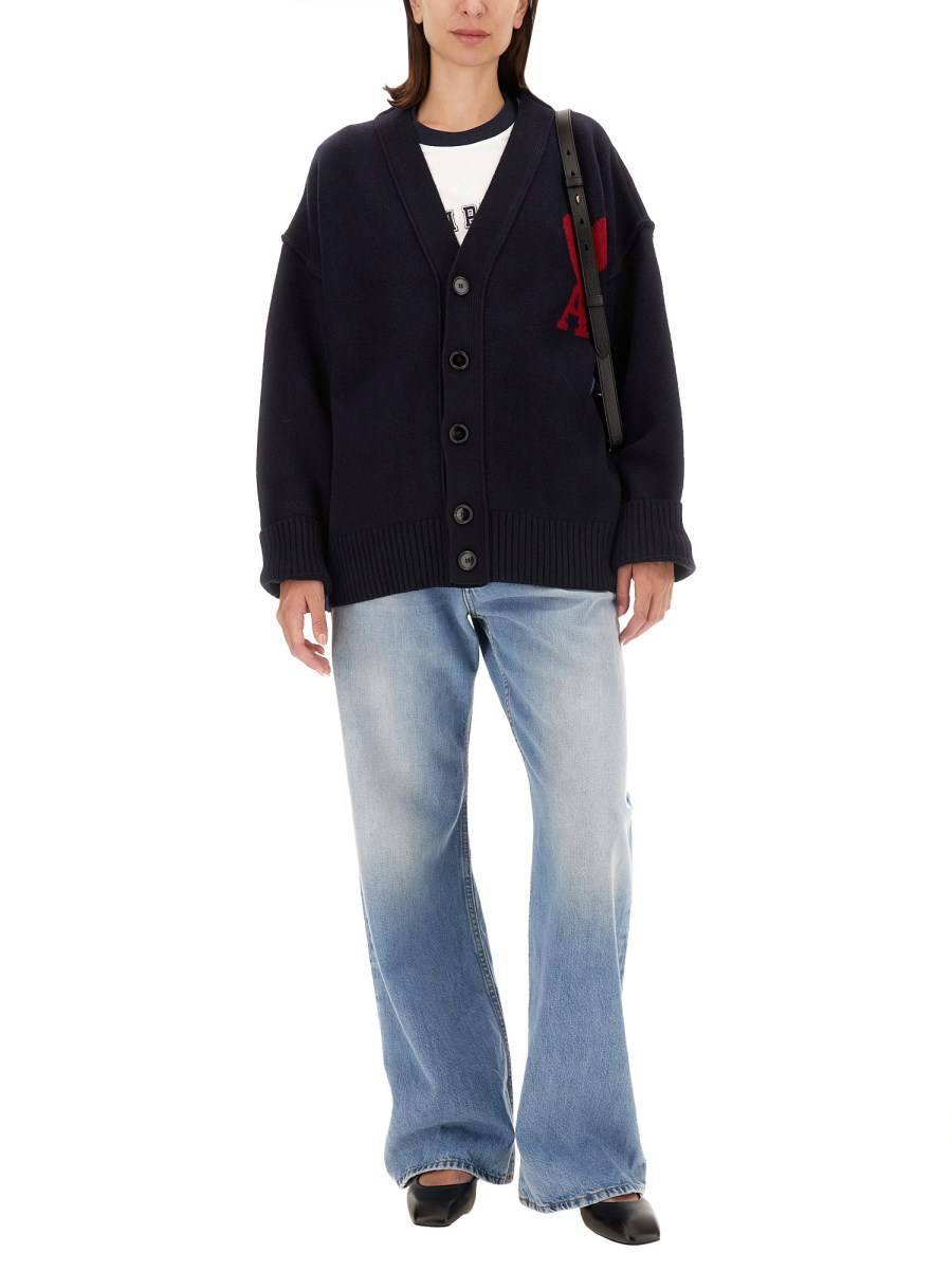 AMI PARIS CARDIGAN CON LOGO Spedizione Gratuita