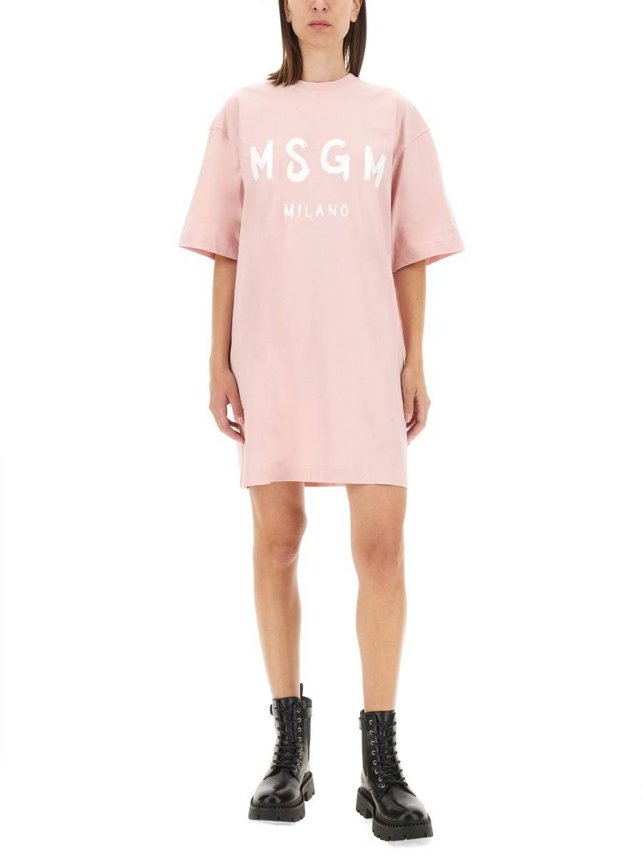 MSGM ABITO IN JERSEY DI COTONE CON LOGO Acquista Ora