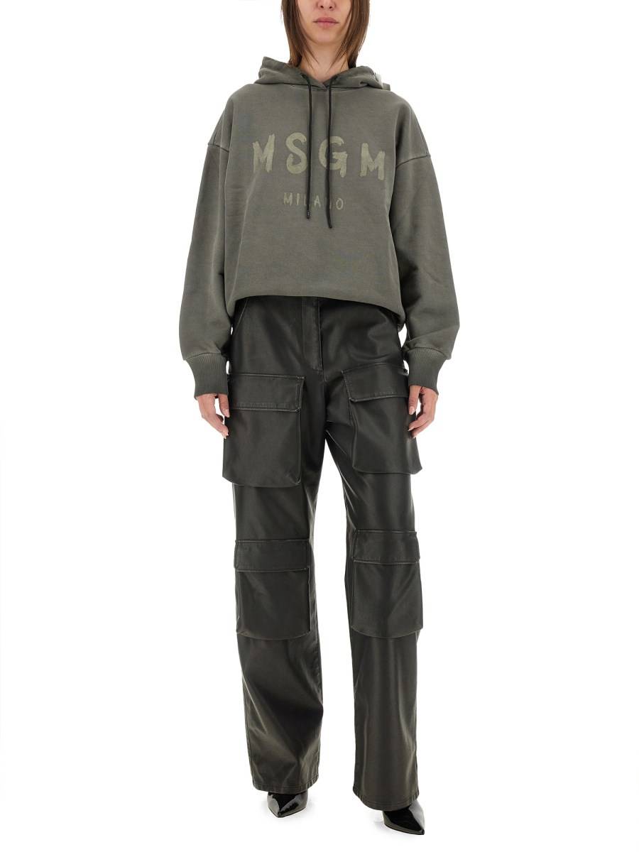 MSGM FELPA IN COTONE CON LOGO Saldi