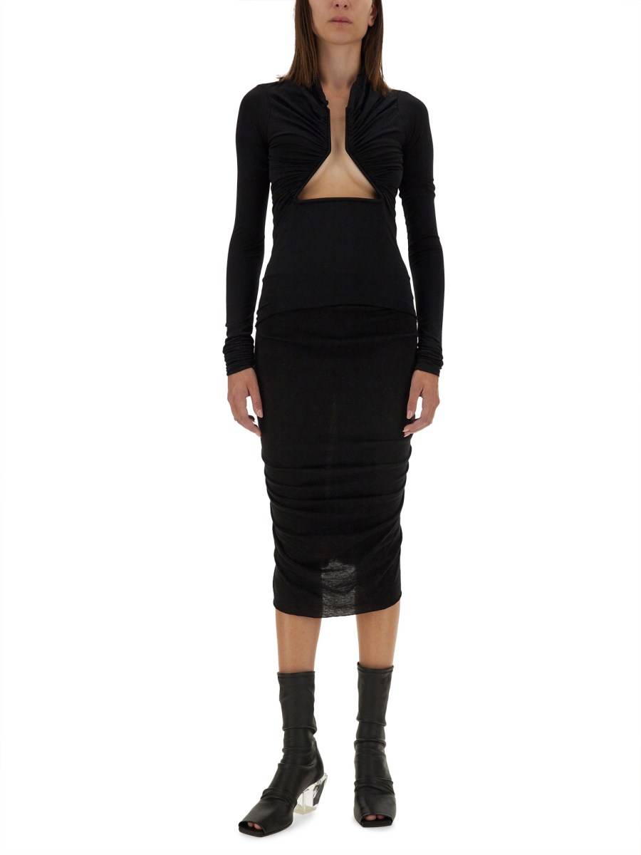 RICK OWENS GONNA CON DRAPPEGGIO Vendita Calda