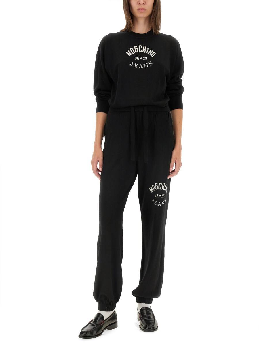 MOSCHINO JEANS PANTALONE JOGGING IN LANA CON LOGO In Linea