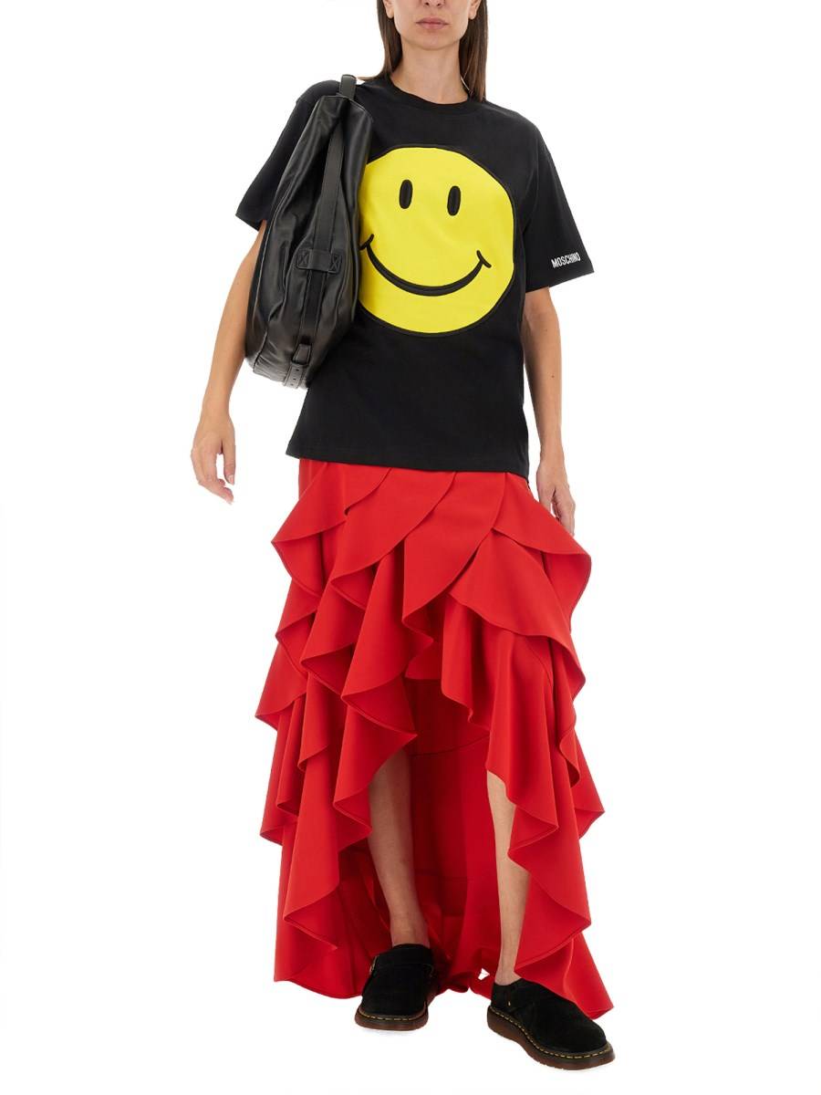 MOSCHINO T-SHIRT IN JERSEY ORGANICO SMILEY® Nuovo