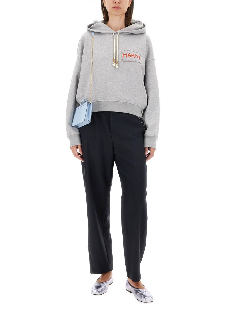 MARNI FELPA IN COTONE CON LOGO Consegna Veloce