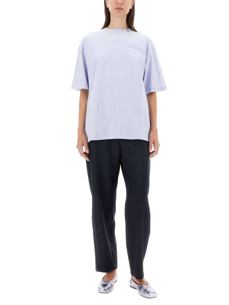 MARNI T-SHIRT IN JERSEY DI COTONE CON STAMPA LOGO Promozione Limitata