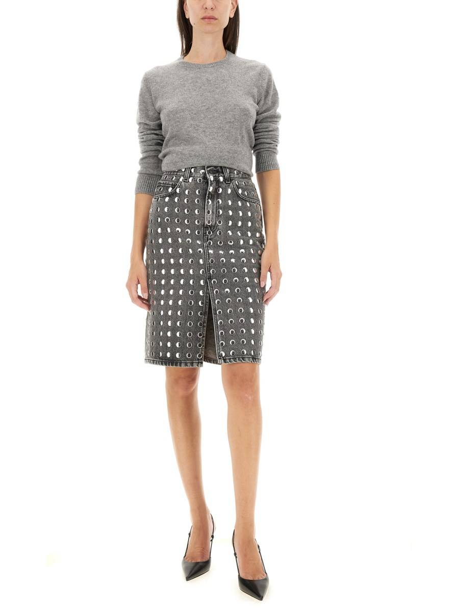 HAIKURE GONNA MIDI CON SPACCO E BORCHIE IN DENIM DI COTONE Negozio