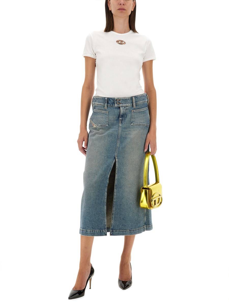 DIESEL GONNA MIDI IN DENIM DI COTONE Promozione
