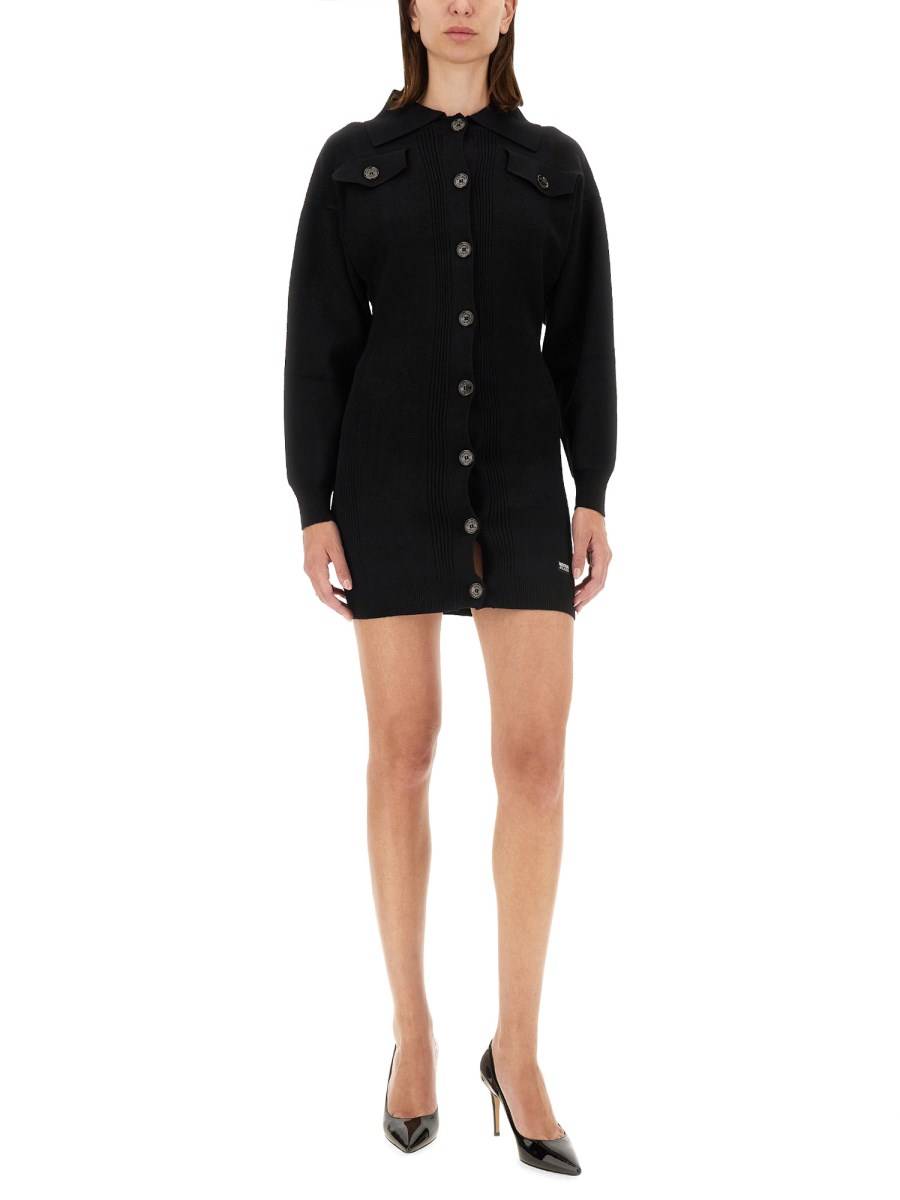 MOSCHINO JEANS ABITO MINI IN MAGLIA DI VISCOSA Fino Al -60%