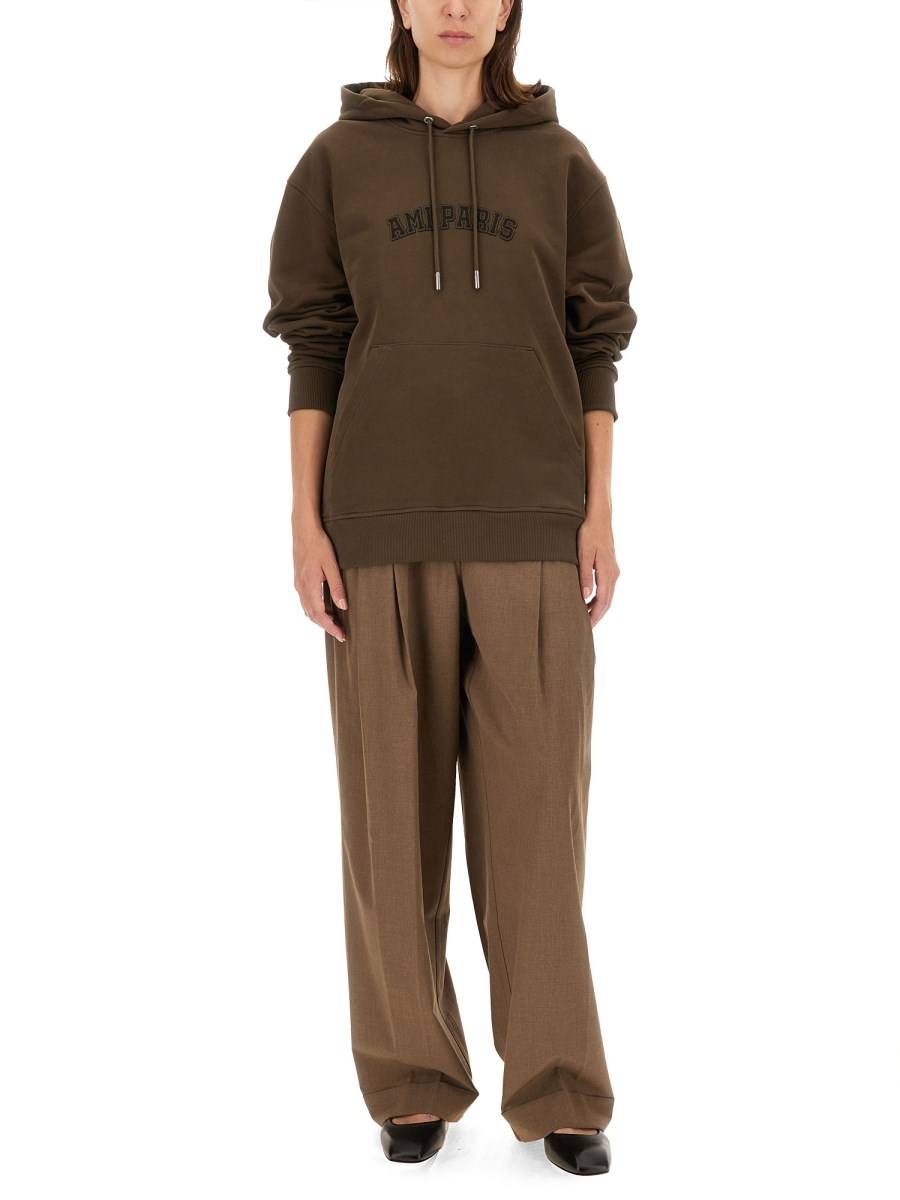 AMI PARIS FELPA IN COTONE CON LOGO Saldi