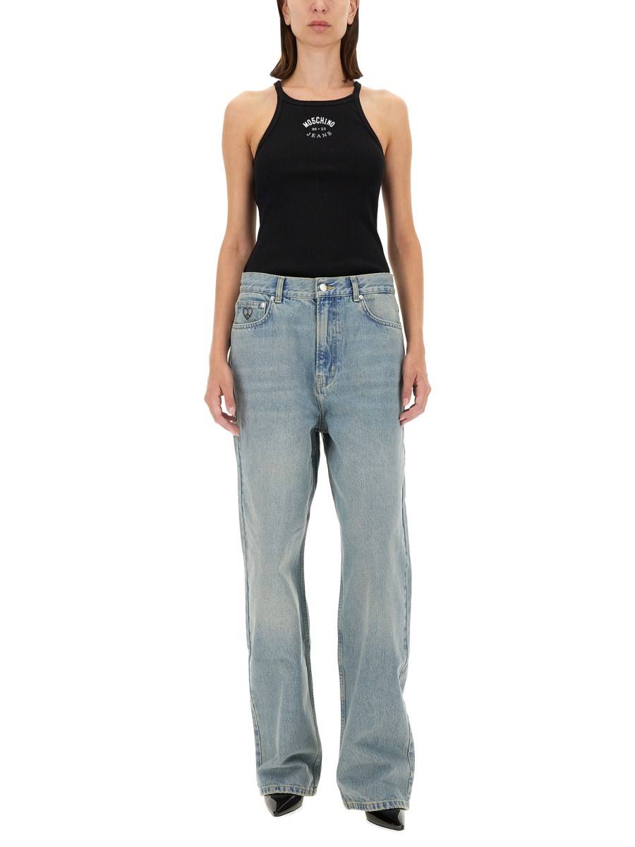 MOSCHINO JEANS TANK TOP CON LOGO Nuova