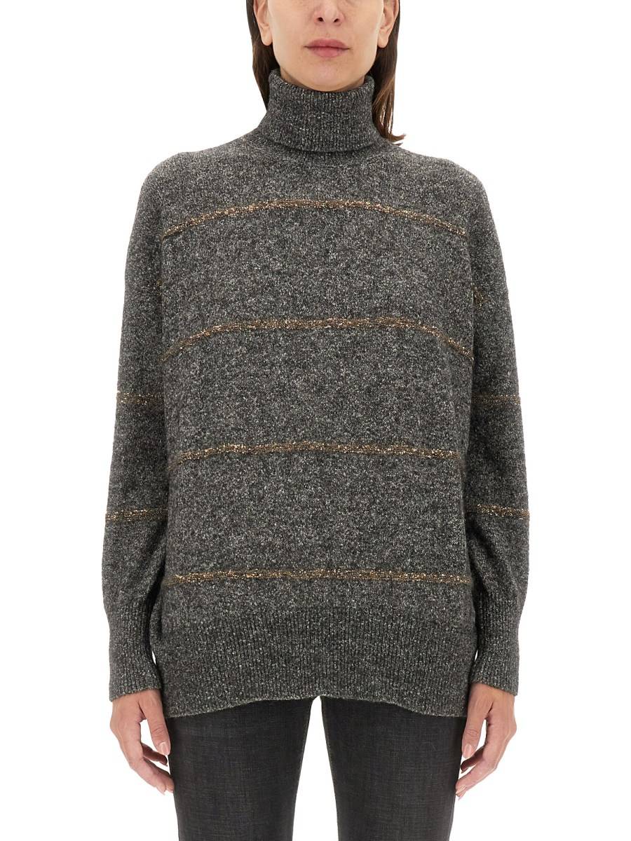 BRUNELLO CUCINELLI MAGLIA CON COLLO ALTO IN ALPACA Enormi risparmi