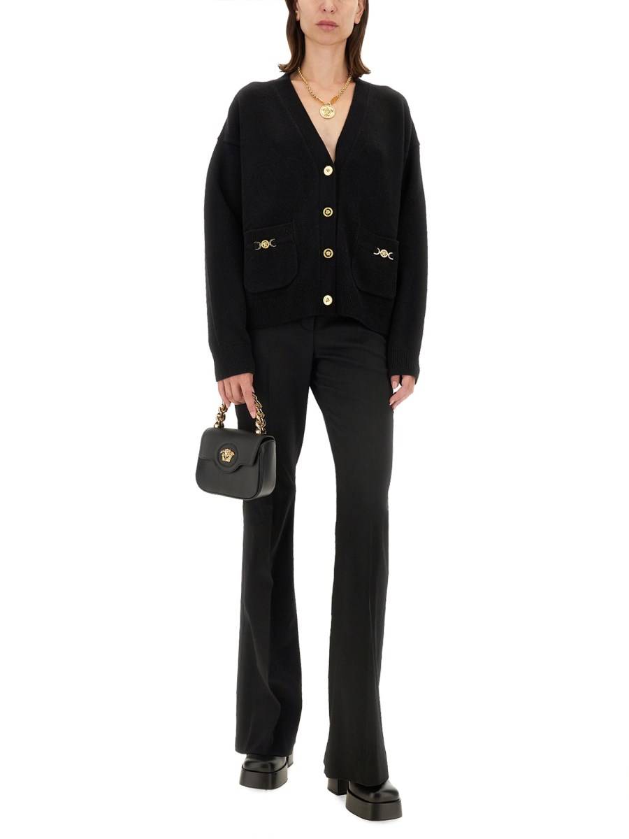 VERSACE CARDIGAN BOXY IN MAGLIA MISTO CASHMERE Offerta speciale della fabbrica