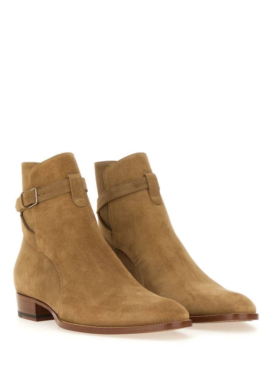 SAINT LAURENT STIVALE WYATT 30 JODHPUR IN PELLE SUEDE Spedizione gratuita