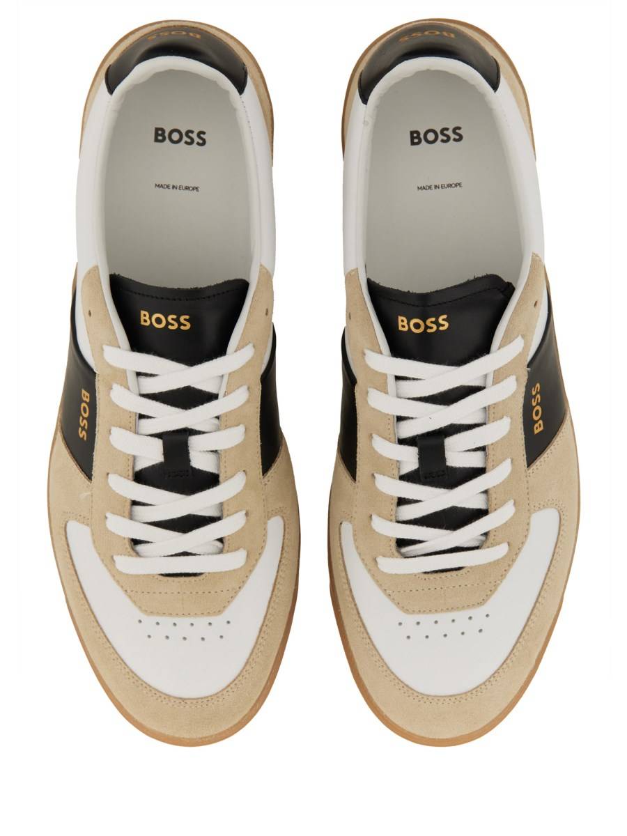 BOSS SNEAKER IN PELLE CON LOGO Grande vendita