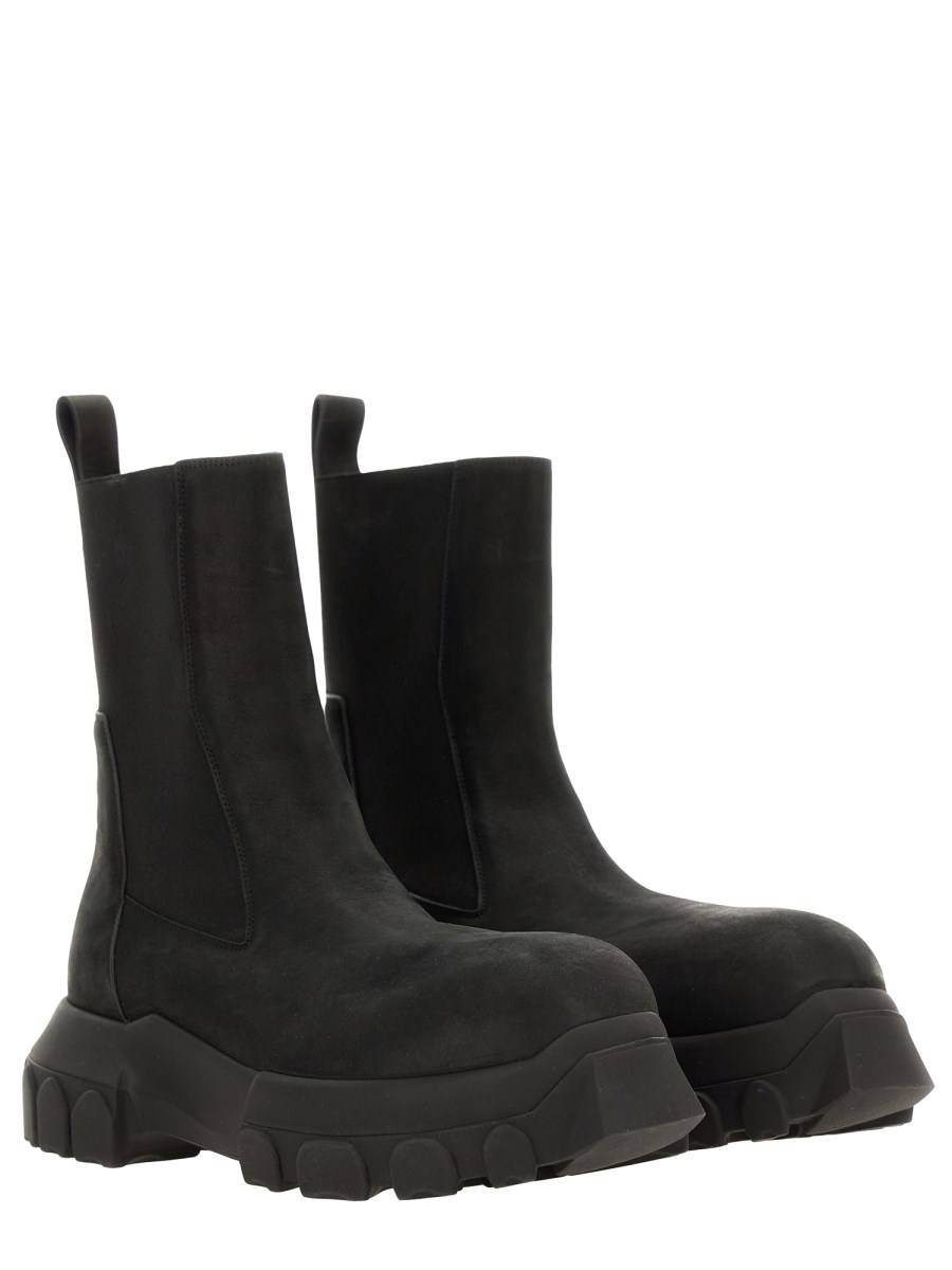 RICK OWENS STIVALE BOZO TRACTOR IN PELLE Grande vendita