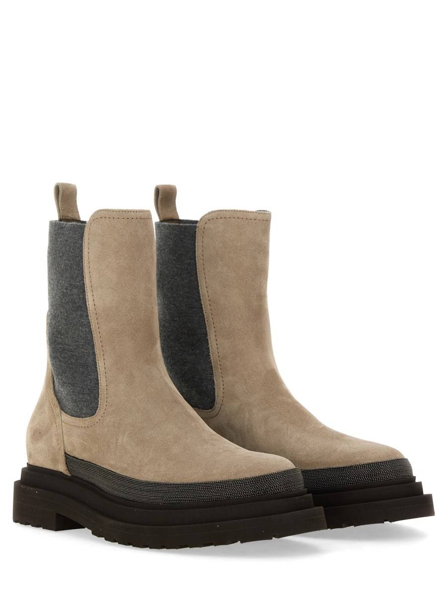 BRUNELLO CUCINELLI STIVALE CHELSEA IN CAMOSCIO CON PRECIOUS CONTOUR 50% di sconto con spedizione gratuita