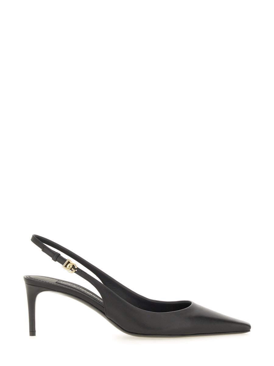 DOLCE & GABBANA SLINGBACK IN PELLE CON LOGO 2025