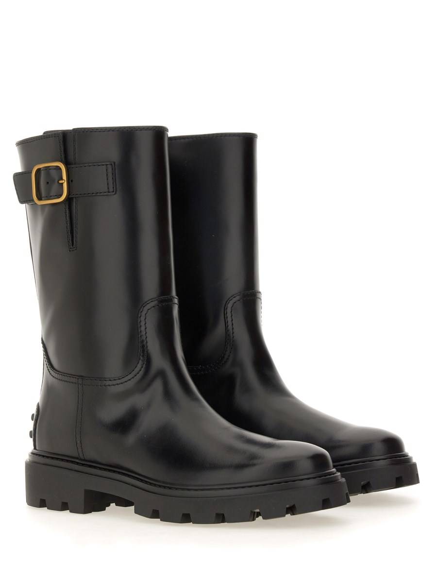 TOD&#39;S STIVALE BIKER IN PELLE Convenienza
