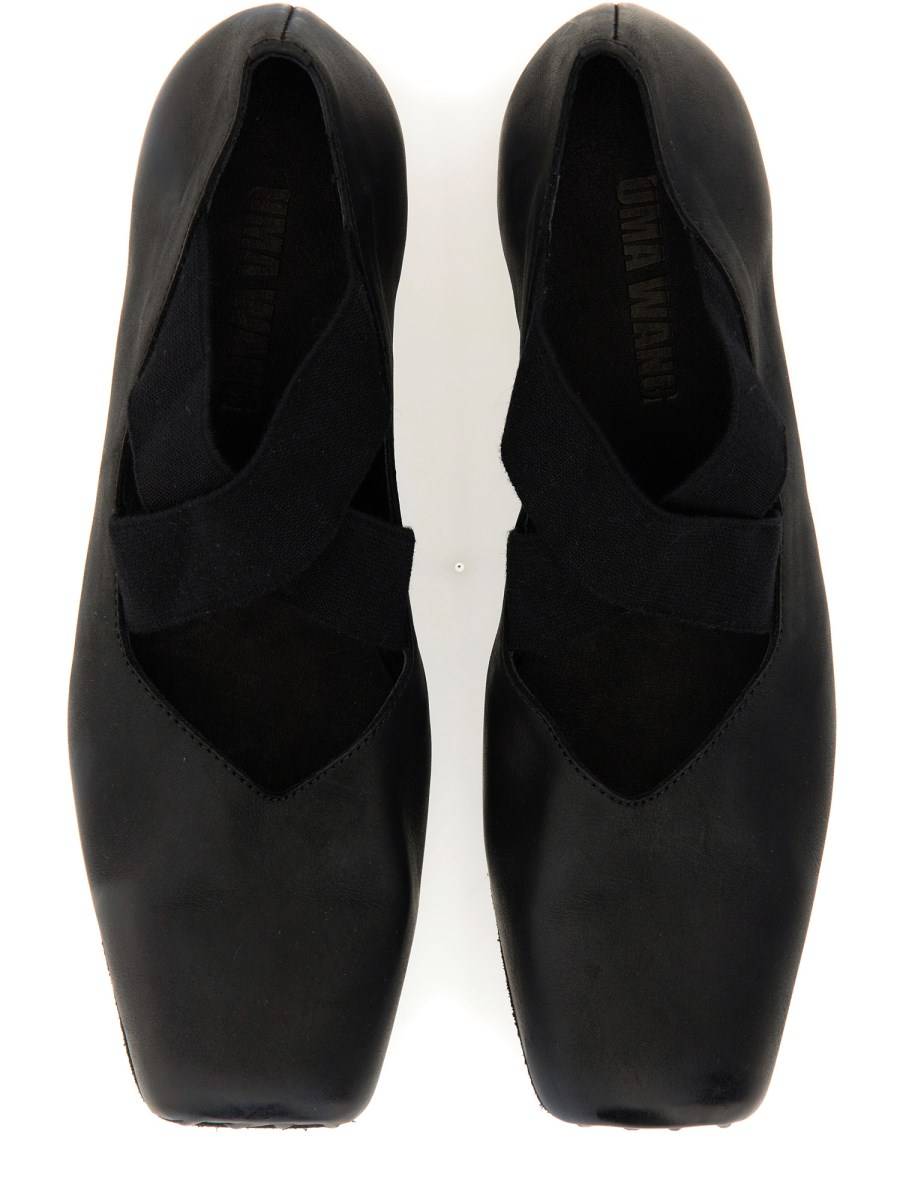 UMA WANG BALLERINA IN PELLE CON FASCE ELASTICHE Flash Sale