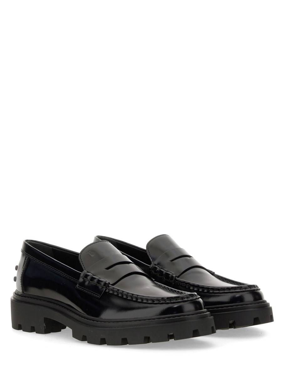 TOD&#39;S MOCASSINO IN PELLE CON LOGO Smaltimento dello stoccaggio