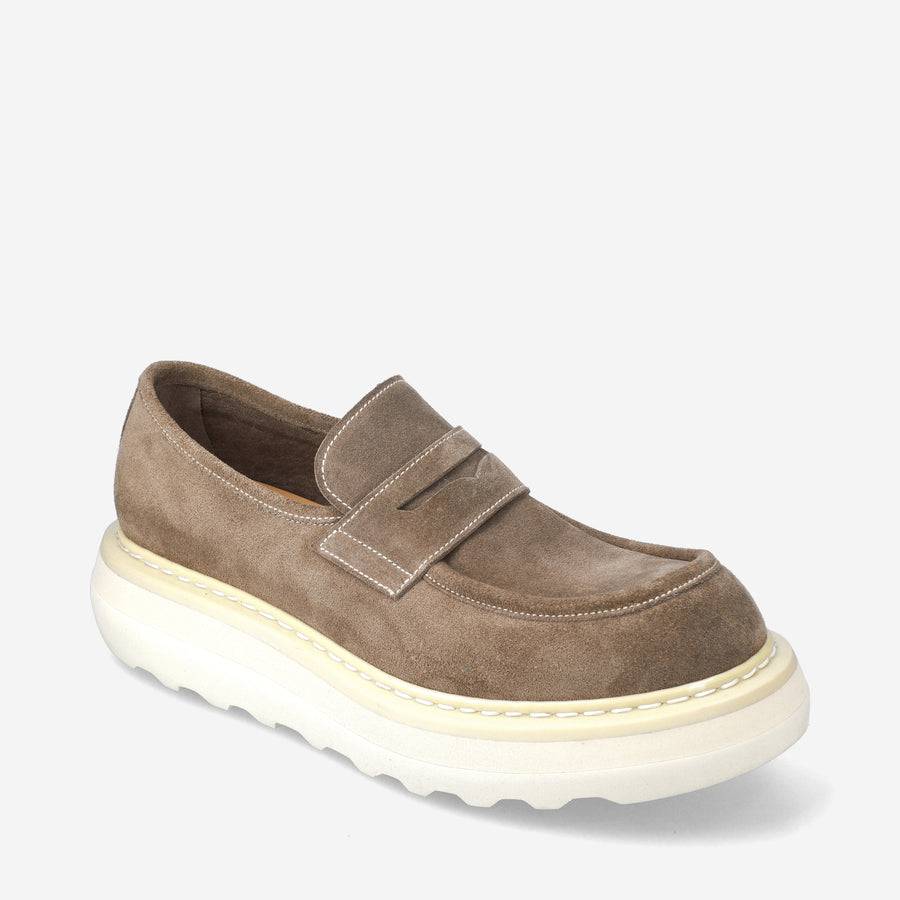 Premiata Mocassini Over Cal 32161A in camoscio Presa