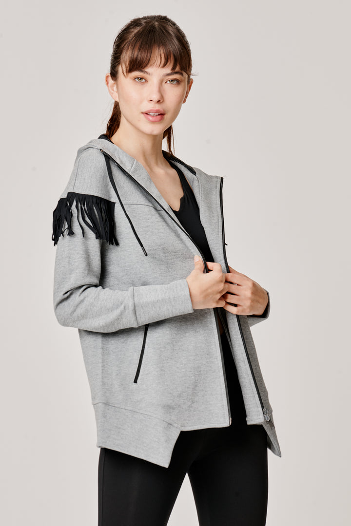 Sàpopa Kiwi Grey Fringe Sweatshirt Convenienza