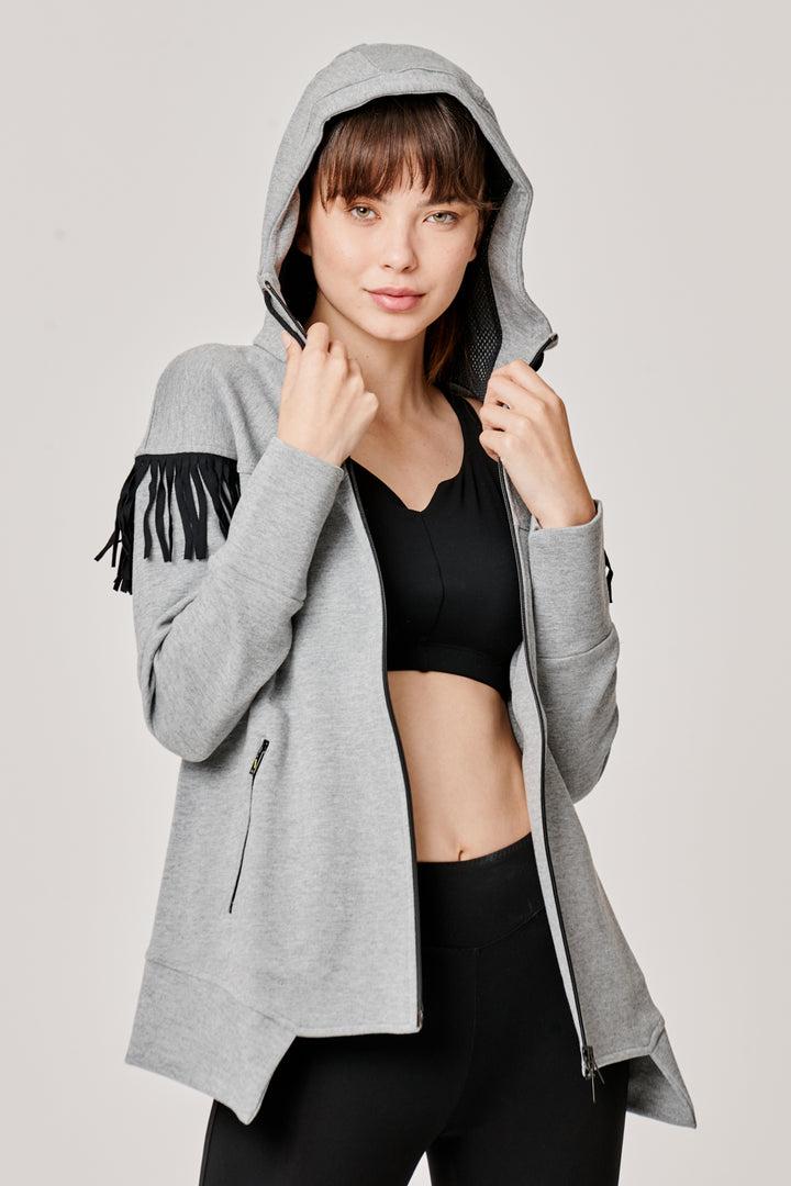 Sàpopa Kiwi Grey Fringe Sweatshirt Convenienza