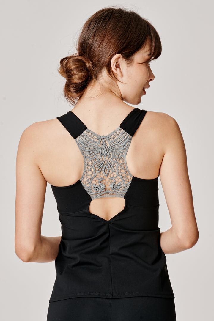 Sàpopa Tulipano Grey Lace Tank Top Moda