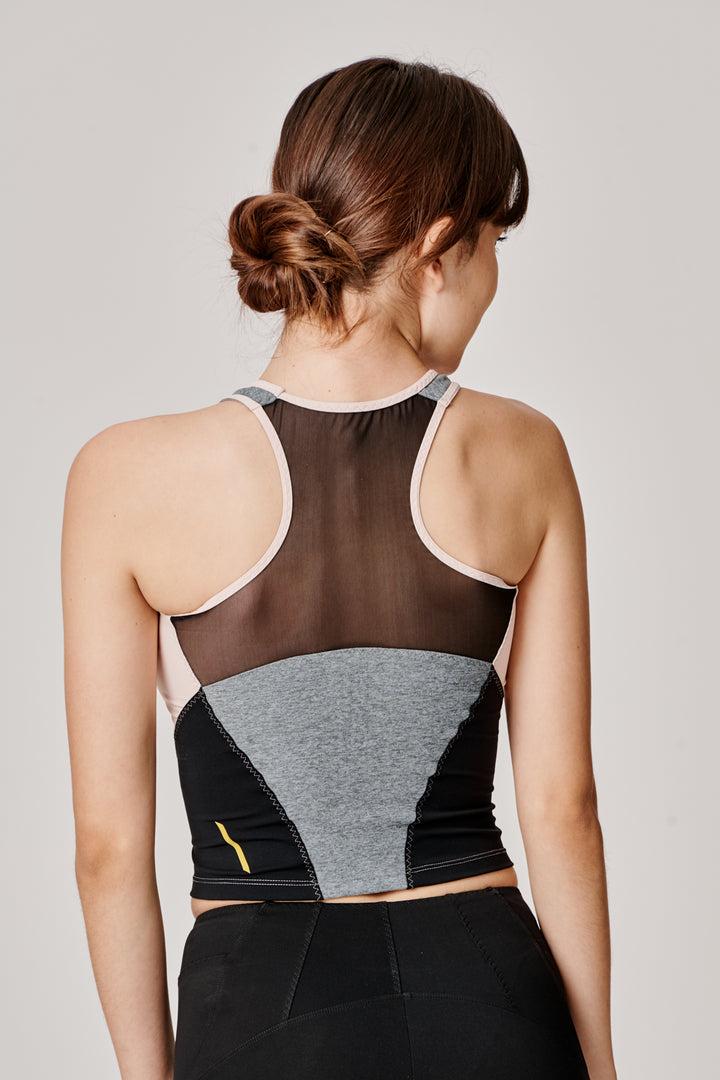 Sàpopa Classy Grey-Pink Crop Top Saldi Di Fabbrica