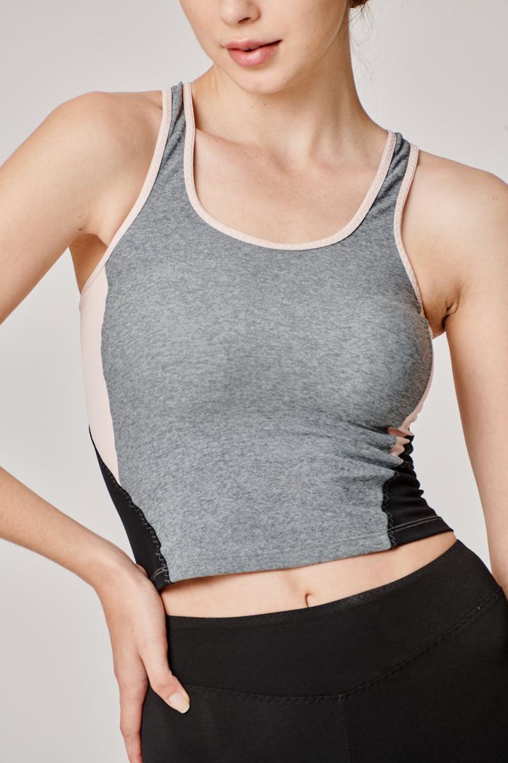 Sàpopa Classy Grey-Pink Crop Top Saldi Di Fabbrica