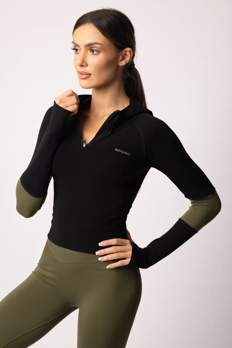 Spaio SPAIO FELPA ADAPT – DOUBLE COLOUR KHAKI/BLACK Vendita Calda