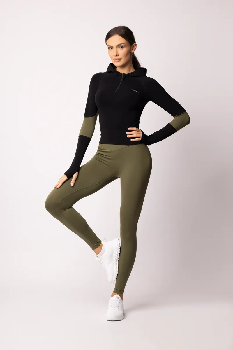 Spaio SPAIO FELPA ADAPT – DOUBLE COLOUR KHAKI/BLACK Vendita Calda