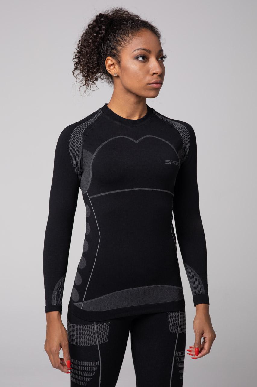 Spaio SPAIO MAGLIETTA TERMOATTIVA CON MANICHE LUNGHE THERMO-EVO DONNA NERO/GRIGIO In Saldo