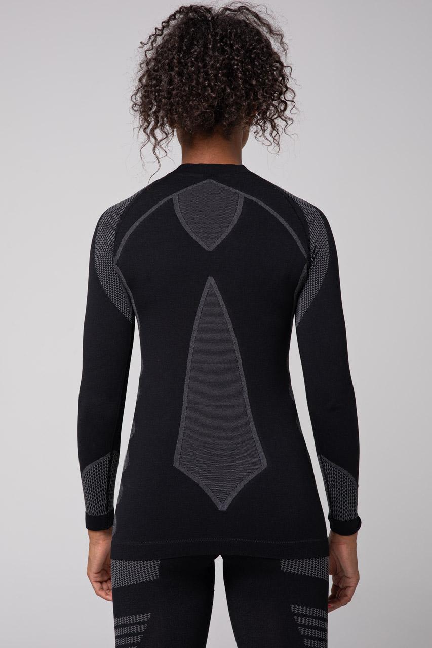Spaio SPAIO MAGLIETTA TERMOATTIVA CON MANICHE LUNGHE THERMO-EVO DONNA NERO/GRIGIO In Saldo