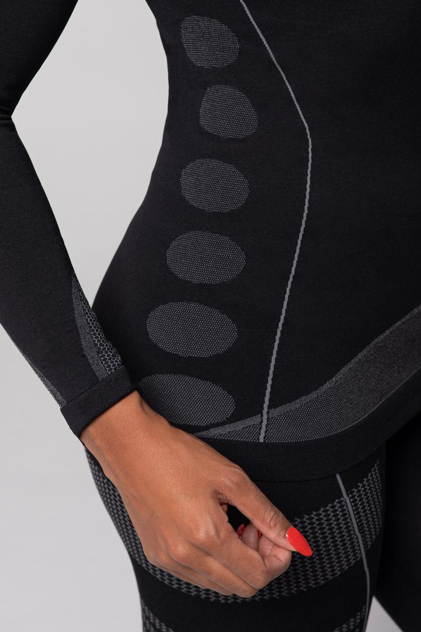 Spaio SPAIO MAGLIETTA TERMOATTIVA CON MANICHE LUNGHE THERMO-EVO DONNA NERO/GRIGIO In Saldo