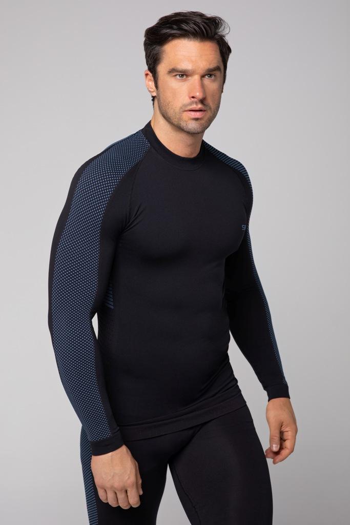 Spaio SPAIO MAGLIA M/L TERMOATTIVA "FIERCE" NERO/BLU Promozione Limitata