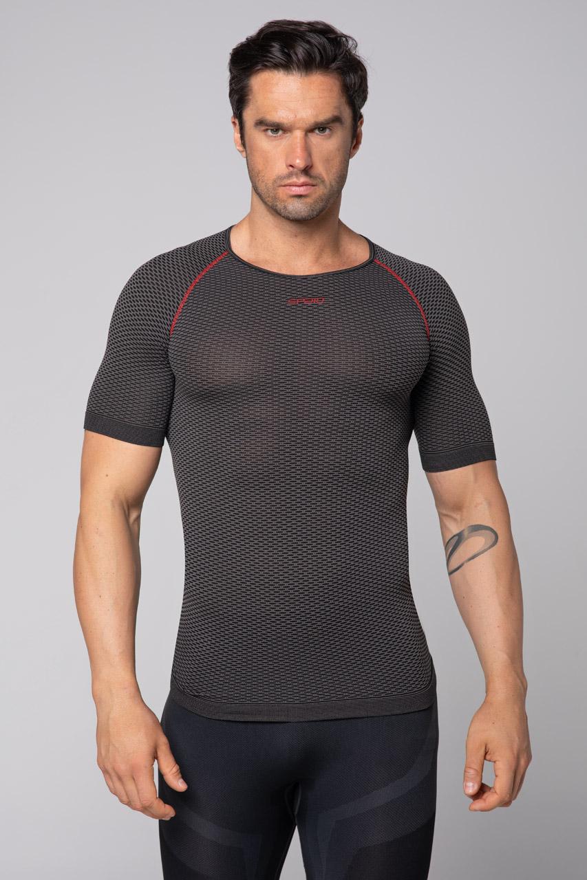 Spaio SPAIO CAMICIA TERMOATTIVA CON MANICHE CORTE BREATH NERO/GRIGIO Sconto