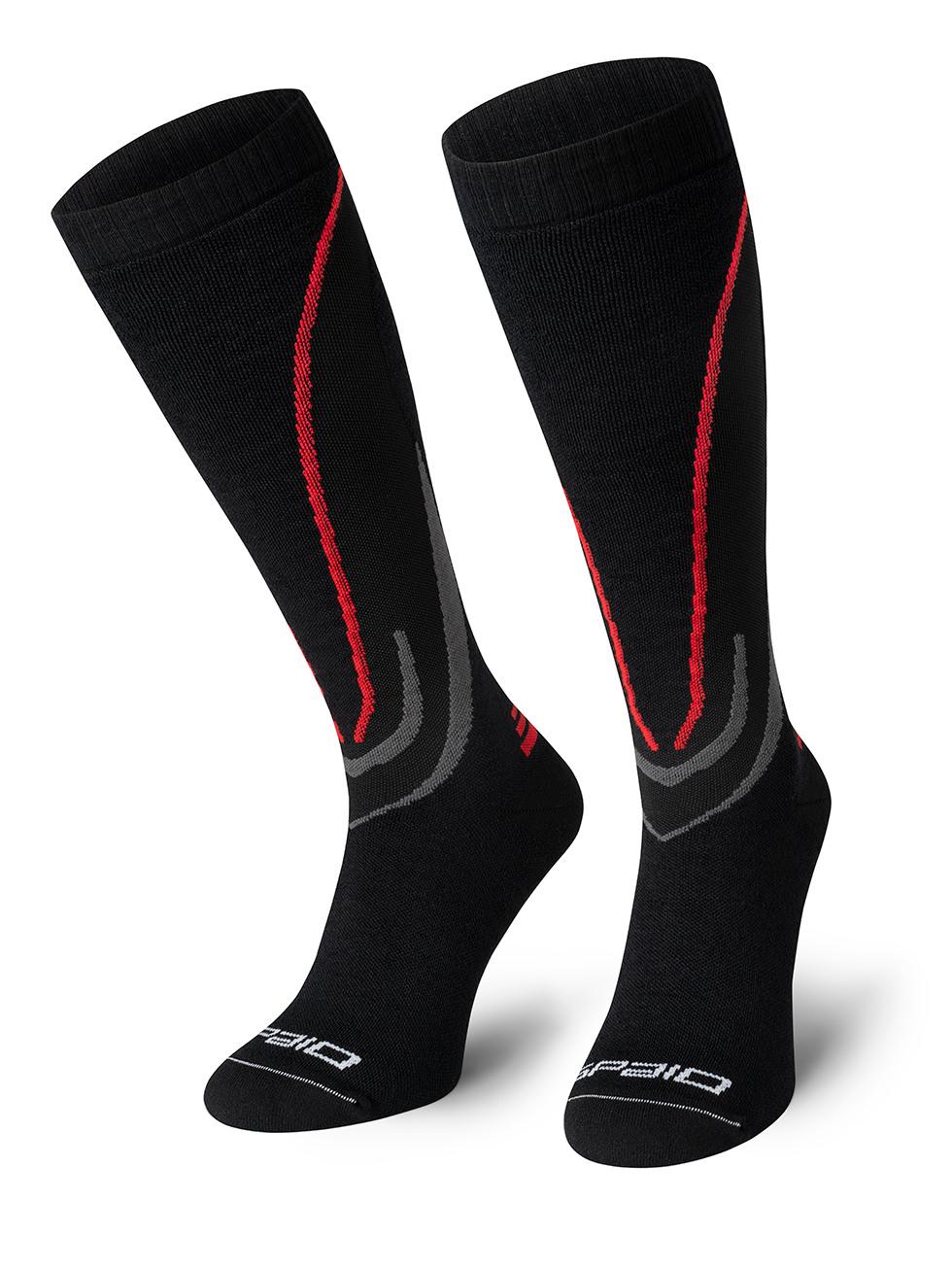 Spaio SPAIO calze da sci compressive THERMO-EVO BLACK/GREY/RED Nuova