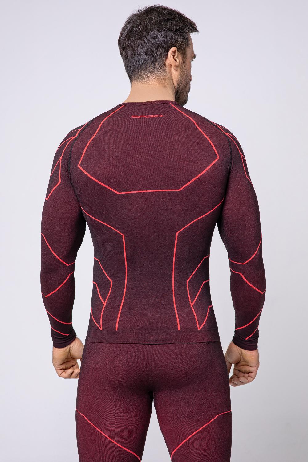 Spaio SPAIO MAGLIETTA CON MANICHE LUNGHE "RAPID" UOMO NERO/ROSSO Vendite Flash