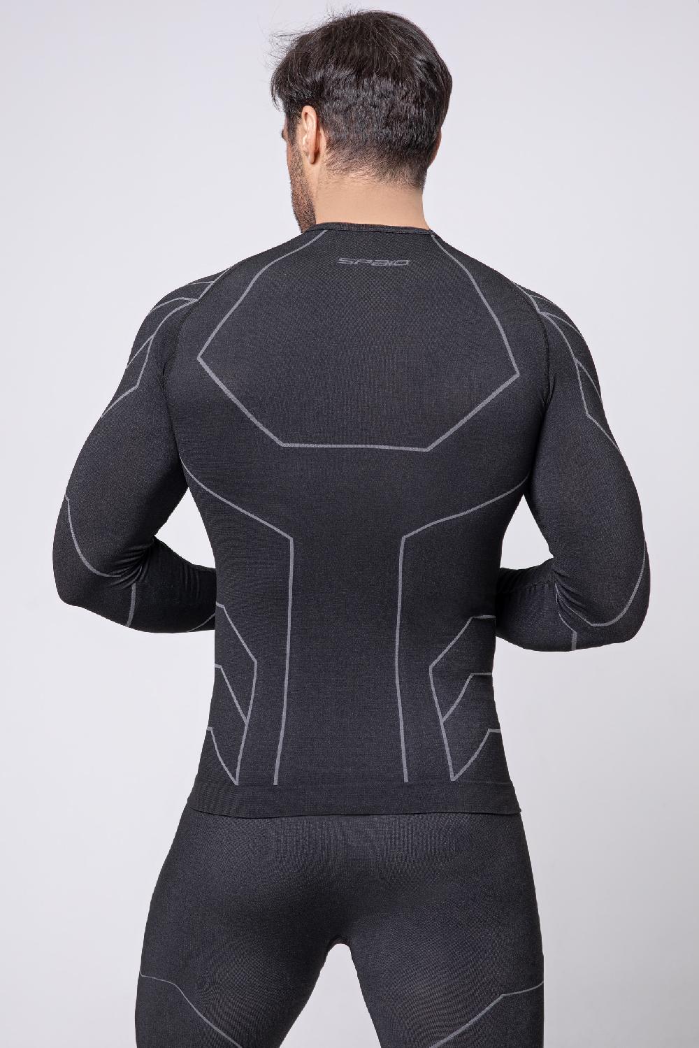 Spaio SPAIO MAGLIETTA CON MANICHE LUNGHE "RAPID" UOMO NERO/GRIGIO Negozio