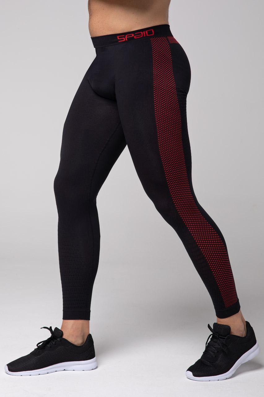 Spaio SPAIO LEGGINGS TERMOATTIVI "FIERCE" NERO/ROSSO Nuovo