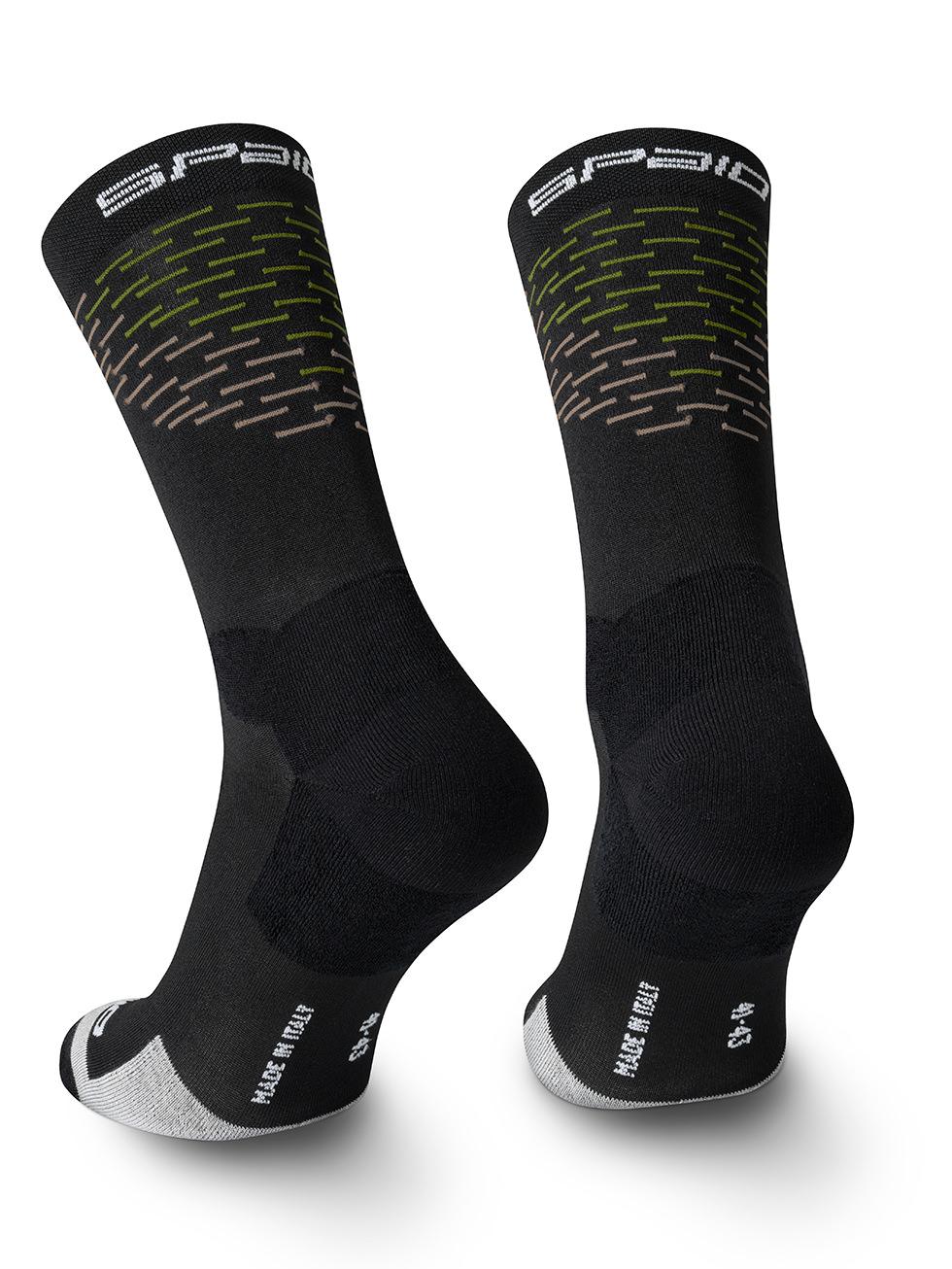 Spaio SPAIO CALZINI DA TREKKING MERINO BLACK/WHITE/GREEN Vendita