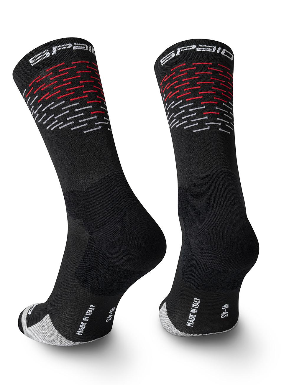 Spaio SPAIO CALZINI DA TREKKING MERINO BLACK/WHITE/RED Spedizione Gratuita
