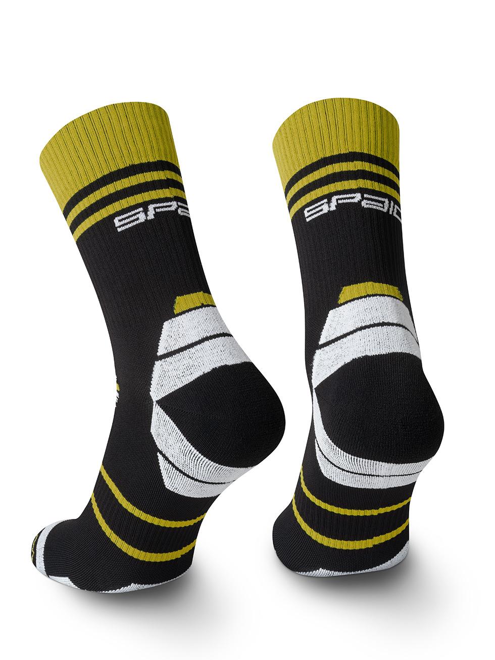 Spaio SPAIO CALZINI DA CORSA POWERFUL BLACK/WHITE/YELLOW Offerta