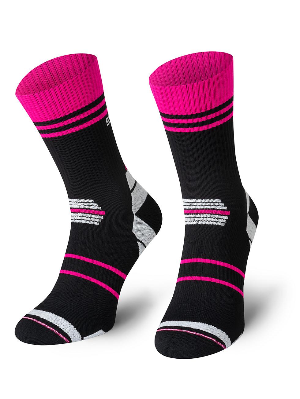 Spaio SPAIO CALZINI DA CORSA POWERFUL BLACK/WHITE/FUXIA