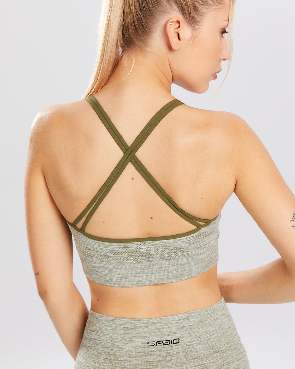 Spaio SPAIO REGGISENO SPORTIVO MELANGE KHAKI Nuovo