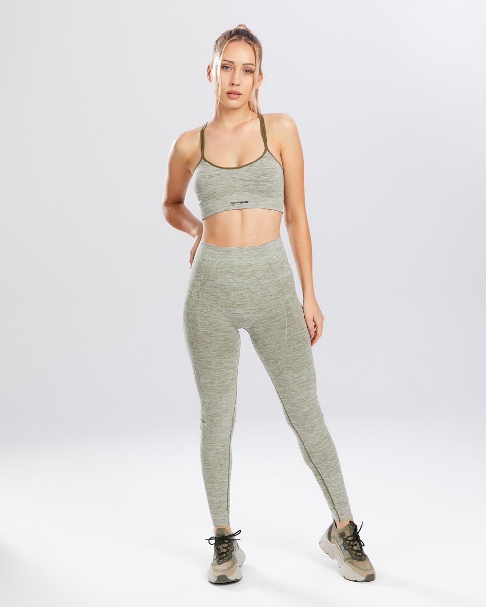 Spaio SPAIO REGGISENO SPORTIVO MELANGE KHAKI Nuovo