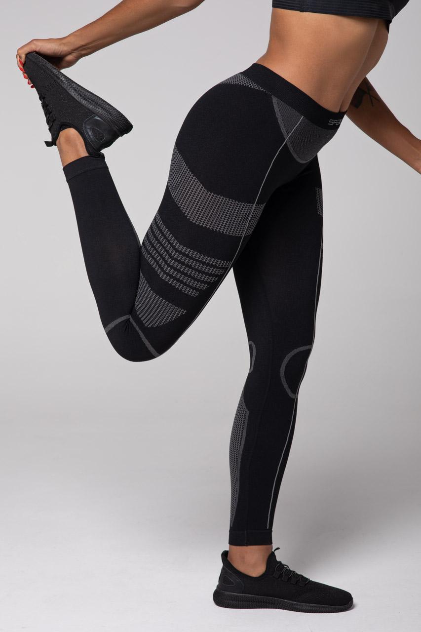 Spaio SPAIO LEGGINS TERMOATTIVI "THERMO-EVO" DONNA NERO/GRIGIO Nuovo