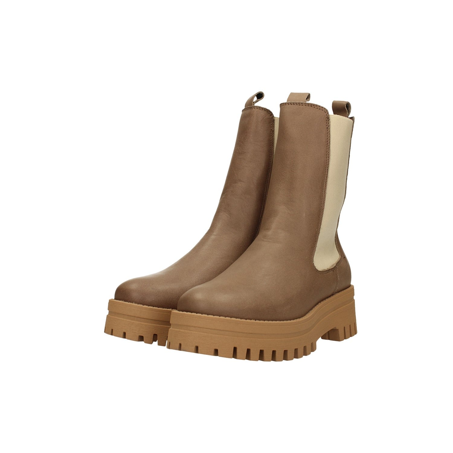 Tata Italia Stivaletti in vera pelle con dettagli chiari a contrasto. Tacco alto 4.5cm 2025