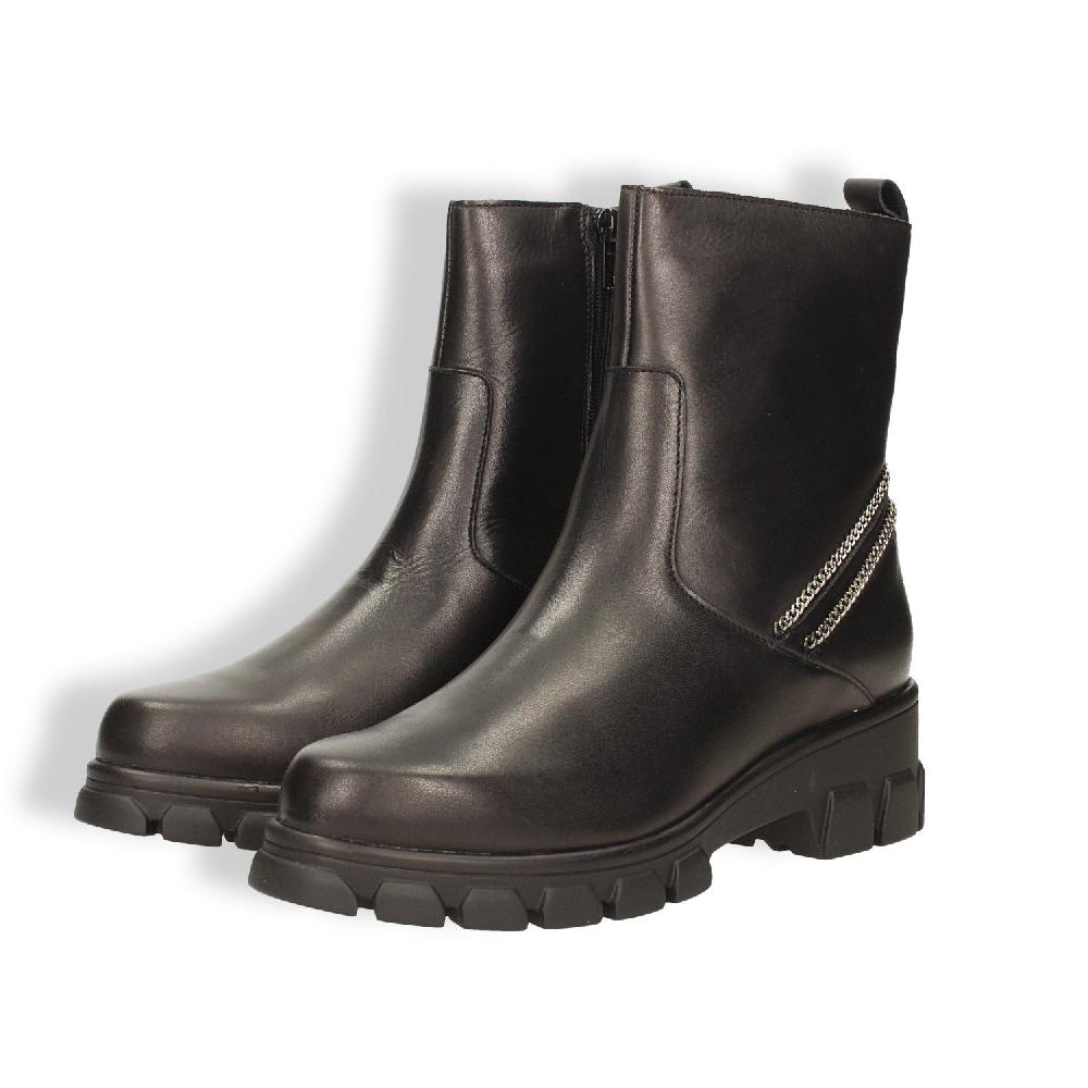 Tata Italia Stivaletti in vera pelle con zip decorativa. Tacco alto 6cm Nuovo