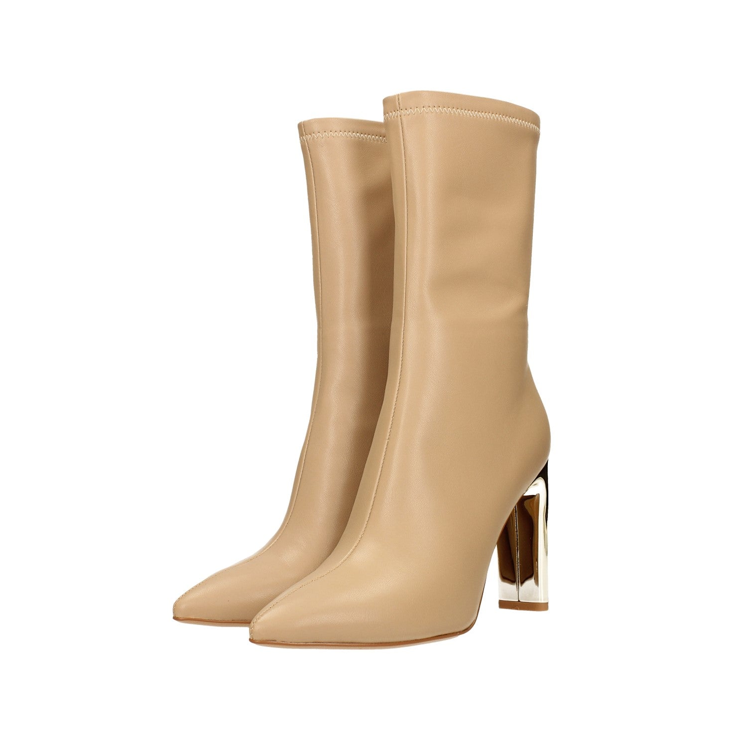 Tata Italia Stivaletti con tacco dorato specchiato alto 10.5cm In Vendita